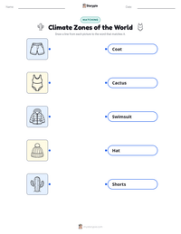 Climate Zones of the World printable worksheet for kids