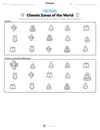 Climate Zones of the World printable worksheet preview