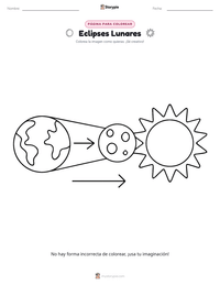 Página para colorear de Eclipses Lunares para niños