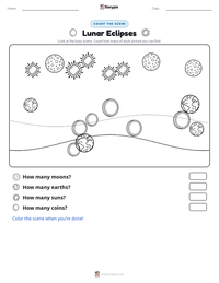Lunar Eclipses printable worksheet preview