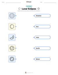 Lunar Eclipses printable worksheet for kids