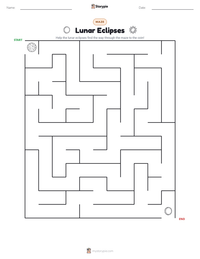 Lunar Eclipses printable worksheet preview