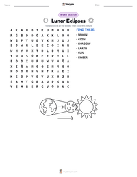 Lunar Eclipses printable worksheet preview