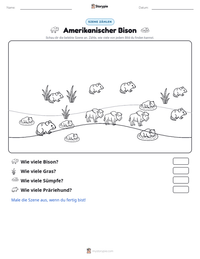 Amerikanischer Bison druckbare Arbeitsblatt Vorschau