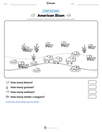 American Bison printable worksheet preview