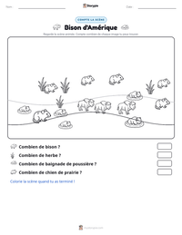 Aperçu de la feuille de travail imprimable Bison d'Amérique