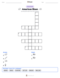 American Bison printable worksheet preview