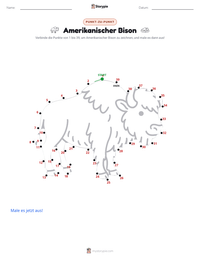 Amerikanischer Bison druckbare Arbeitsblatt Vorschau