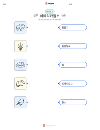 아메리카들소 인쇄 가능한 워크시트 미리보기