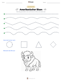 Amerikanischer Bison druckbare Arbeitsblatt Vorschau