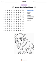 Amerikanischer Bison druckbare Arbeitsblatt Vorschau