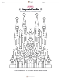 Sagrada Família druckbare Arbeitsblatt Vorschau