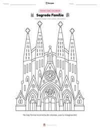 Vista previa de la hoja de trabajo imprimible de Sagrada Família