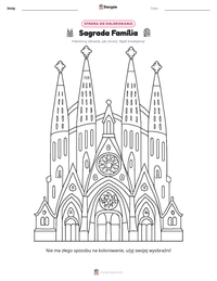 Podgląd drukowalnego arkusza ćwiczeń Sagrada Família