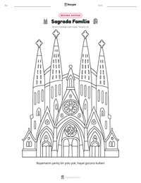 Sagrada Família yazdırılabilir çalışma sayfası önizlemesi
