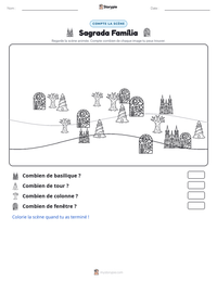 Aperçu de la feuille de travail imprimable Sagrada Família