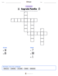 Sagrada Família printable worksheet preview