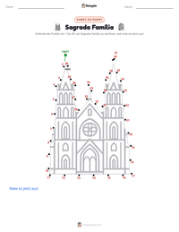 Sagrada Família druckbare Arbeitsblatt Vorschau