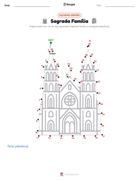 Podgląd drukowalnego arkusza ćwiczeń Sagrada Família