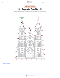 Sagrada Família yazdırılabilir çalışma sayfası önizlemesi