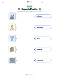 Aperçu de la feuille de travail imprimable Sagrada Família