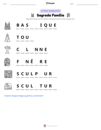 Aperçu de la feuille de travail imprimable Sagrada Família