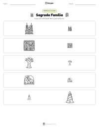 Sagrada Família druckbare Arbeitsblatt Vorschau