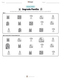 Sagrada Família druckbare Arbeitsblatt Vorschau