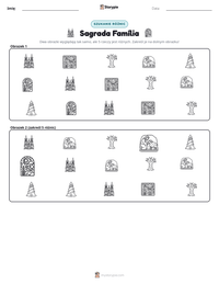 Podgląd drukowalnego arkusza ćwiczeń Sagrada Família