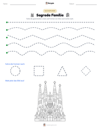 Sagrada Família druckbare Arbeitsblatt Vorschau