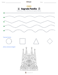Vista previa de la hoja de trabajo imprimible de Sagrada Família