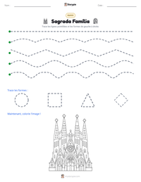 Aperçu de la feuille de travail imprimable Sagrada Família