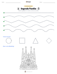 Sagrada Família afdrukbare werkblad voorbeeld