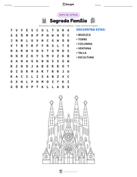 Vista previa de la hoja de trabajo imprimible de Sagrada Família