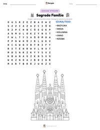 Podgląd drukowalnego arkusza ćwiczeń Sagrada Família