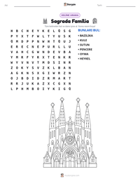 Sagrada Família yazdırılabilir çalışma sayfası önizlemesi