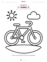 Cycling coloring page for kids