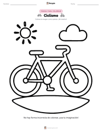 Página para colorear de Ciclismo para niños