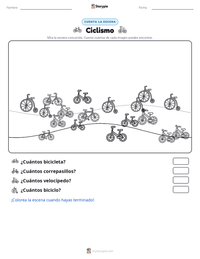 Vista previa de la hoja de trabajo imprimible de Ciclismo