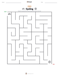 Cycling printable worksheet preview