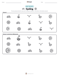 Cycling printable worksheet preview