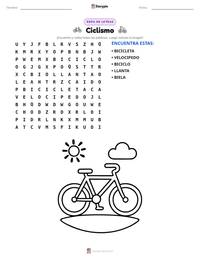 Vista previa de la hoja de trabajo imprimible de Ciclismo