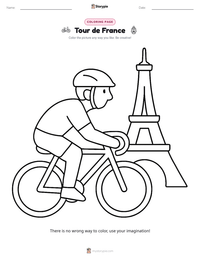 Tour de France printable worksheet preview
