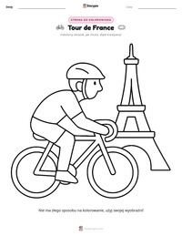 Podgląd drukowalnego arkusza ćwiczeń Tour de France