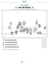 Tour de France printable worksheet preview