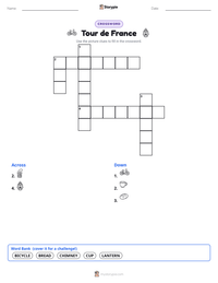 Tour de France printable worksheet preview