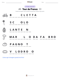 Anteprima della scheda stampabile di Tour de France