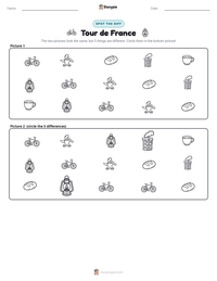 Tour de France printable worksheet preview