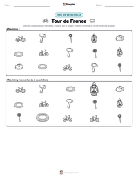Tour de France afdrukbare werkblad voorbeeld