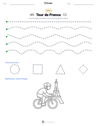 Aperçu de la feuille de travail imprimable Tour de France